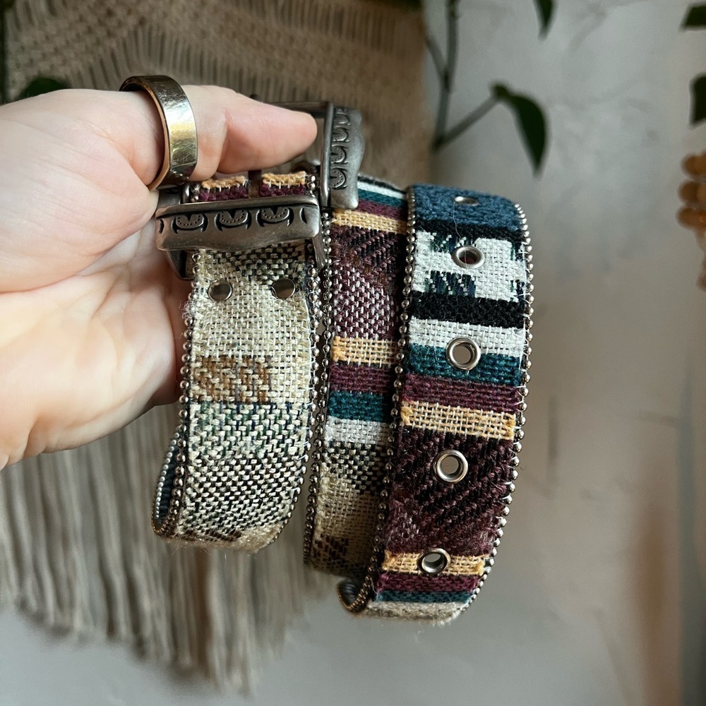 ELITE Accessories Woven Southwestern Tapestry Belt – Size M – Western Boho Y2K - Picture 8 of 9